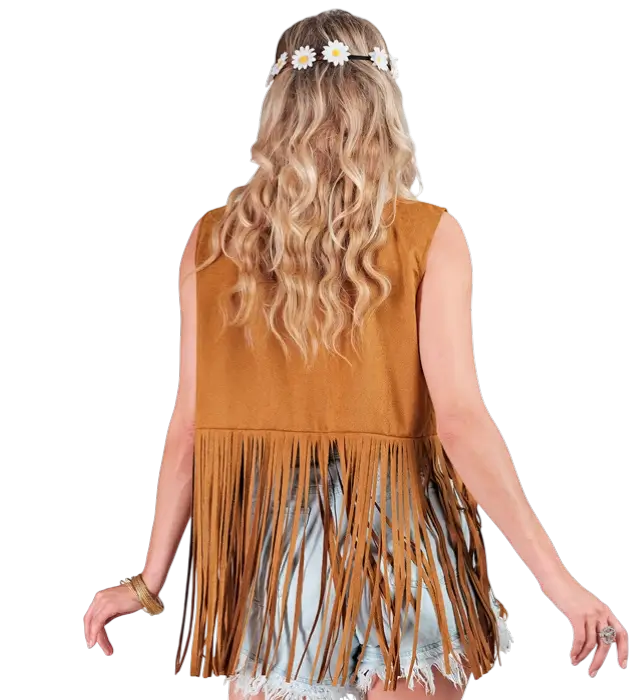Chaqueta Hippie con Flecos Estilo Cowboy Western – Chaqueta Disfraz Años 70