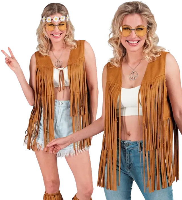 Chaqueta Hippie con Flecos Estilo Cowboy Western – Chaqueta Disfraz Años 70