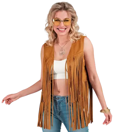 Chaqueta Hippie con Flecos Estilo Cowboy Western – Chaqueta Disfraz Años 70
