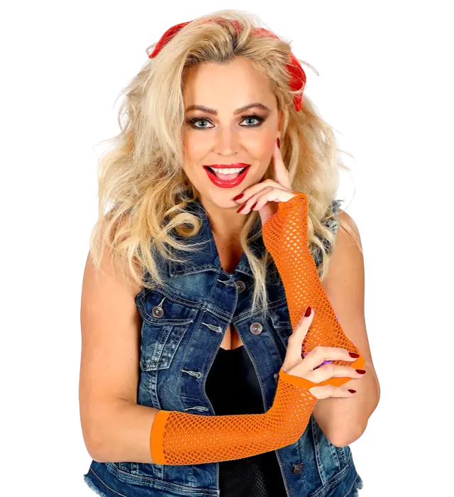 " GUANTES SIN DEDOS NARANJA NEÓN 33 cm