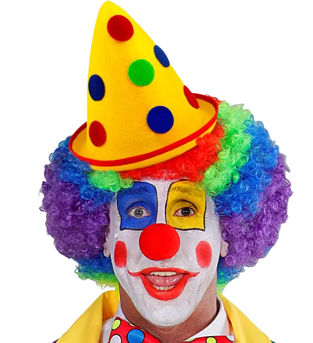 Sombrero Puntiagudo Amarillo con Lunares de Fieltro – Sombrero de Payaso o Disfraz Fiesta