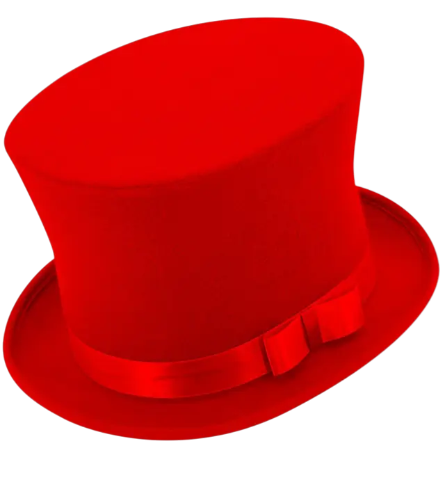 Sombrero de Copa Rojo de Fieltro Efecto Lana 16 cm – Accesorio Disfraz Elegante