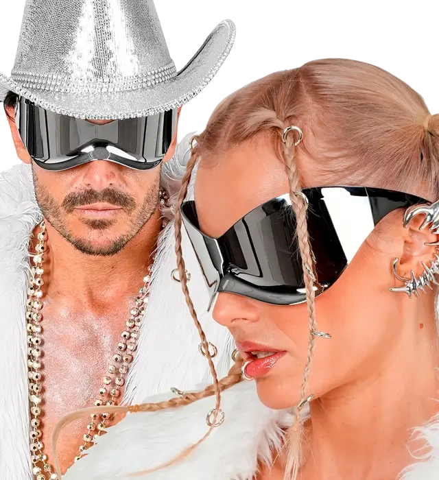 Gafas Super de Espejo – Gafas de Sol Efecto Espejo – Accesorio Disfraz