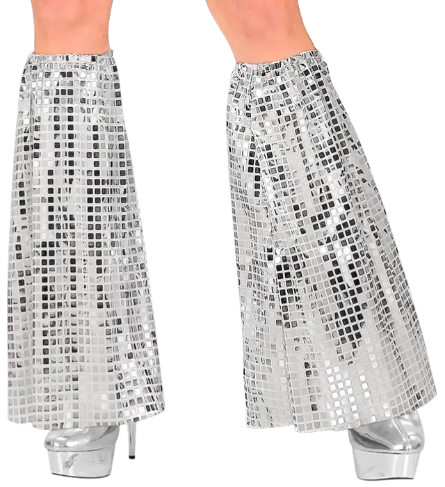 Calentadores Disco con Lentejuelas Plateadas – Estilo Años 70 – Accesorio Disfraz