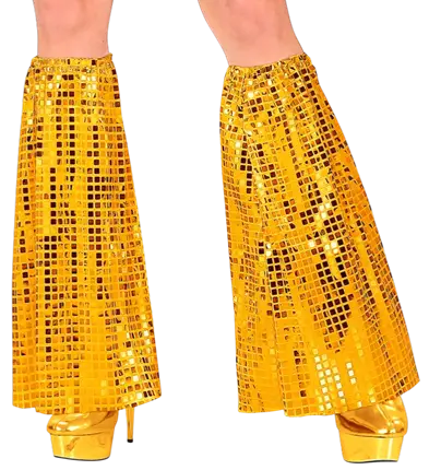 Calentadores Disco con Lentejuelas Doradas – Estilo Años 70 – Accesorio Disfraz