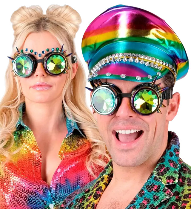 Gafas Steampunk Kaleidoscópicas – Gafas Retro Futuristas – Accesorio Disfraz