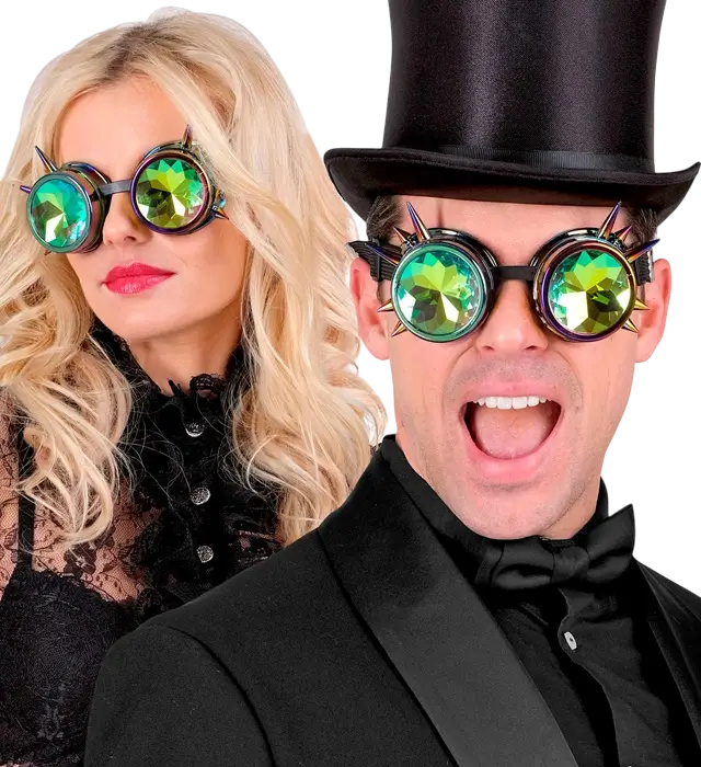 Gafas Steampunk Kaleidoscópicas – Gafas Retro Futuristas – Accesorio Disfraz