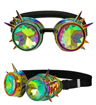 Gafas Steampunk Kaleidoscópicas – Gafas Retro Futuristas – Accesorio Disfraz
