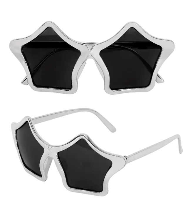 Gafas Estrella Plateadas – Gafas Fantasía – Accesorio Disfraz Festival