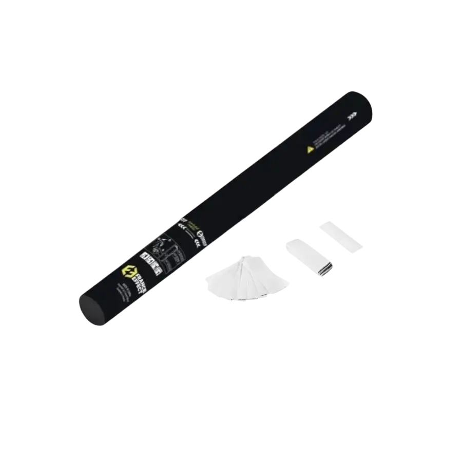 Pistola de confeti manual 40cm - Blanca