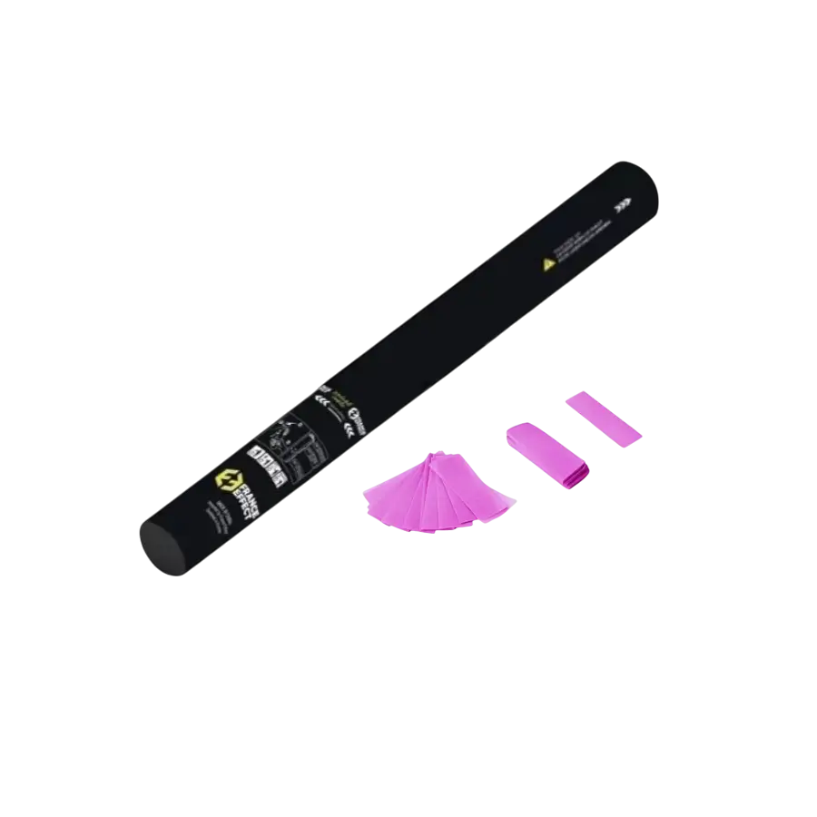 Pistola de confeti manual 40cm - Rosa