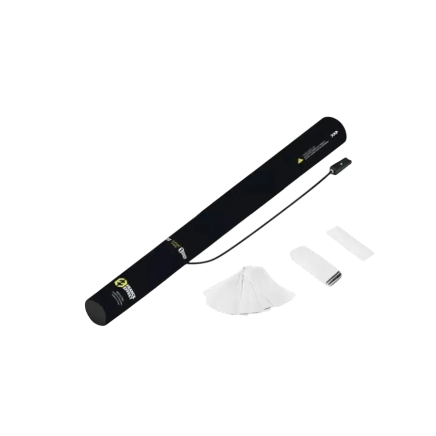 Pistola eléctrica de confeti 40cm - Blanca