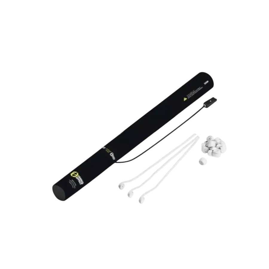 Pistola confeti eléctrica 40cm - Streamer Blanco