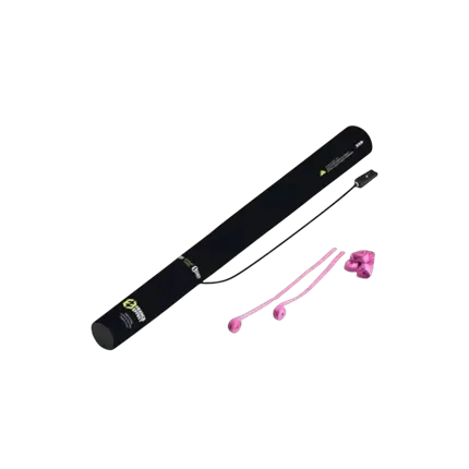 Pistola de confeti eléctrica 40cm - Streamer Rosa