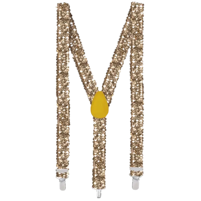 Tirantes de lentejuelas doradas