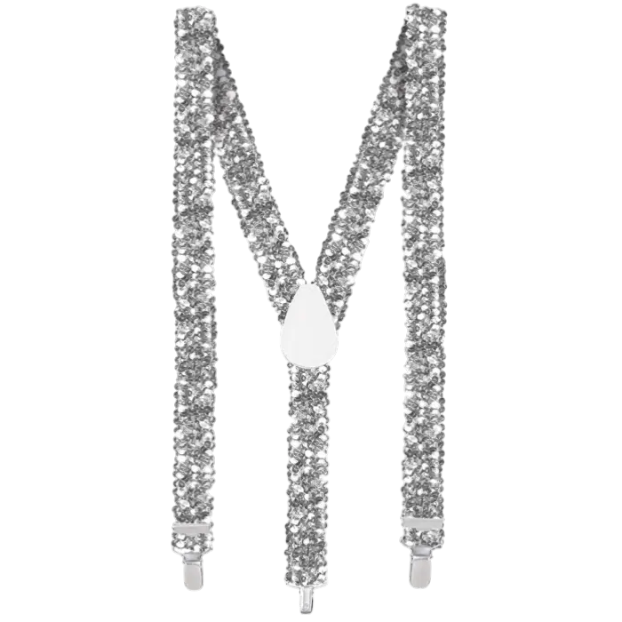 Tirantes de lentejuelas plateadas