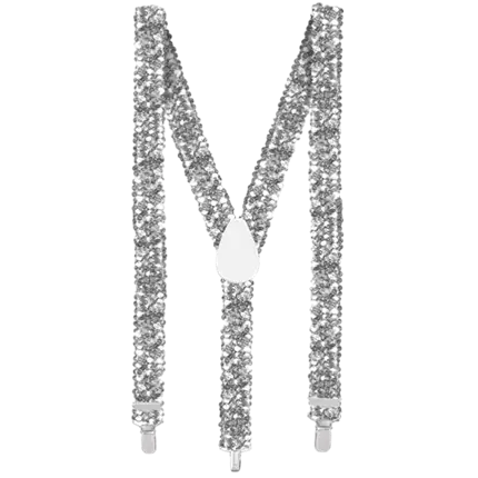 Tirantes de lentejuelas plateadas