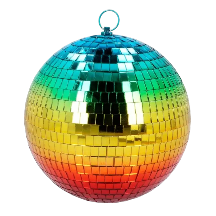 Bola de discoteca arco iris de 20 cm (M)