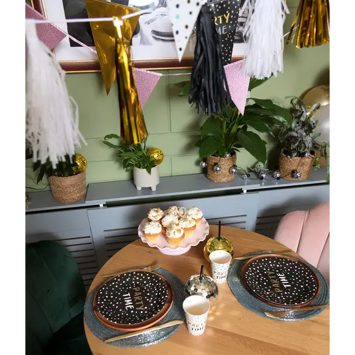 Copa de discoteca Ball con pajita plateada 600ml