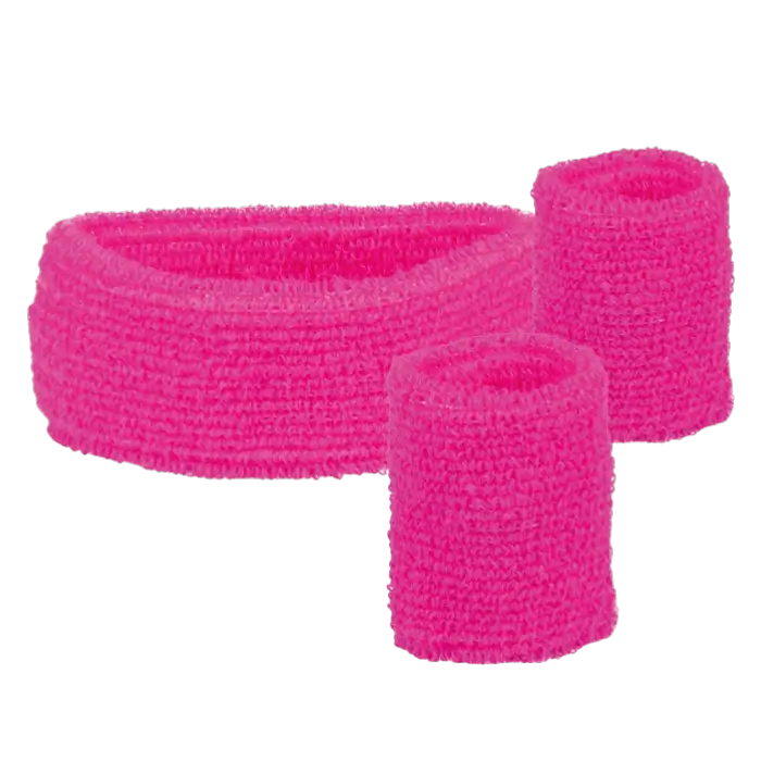 Lote de 3 diademas de rizo rosa fluorescente