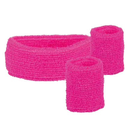 Lote de 3 diademas de rizo rosa fluorescente