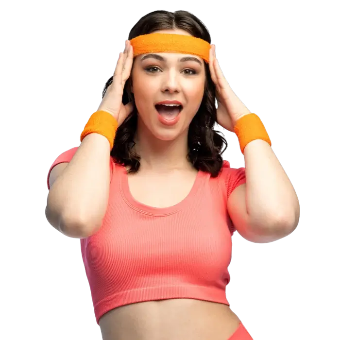Juego de 3 diademas de rizo naranja fluorescente
