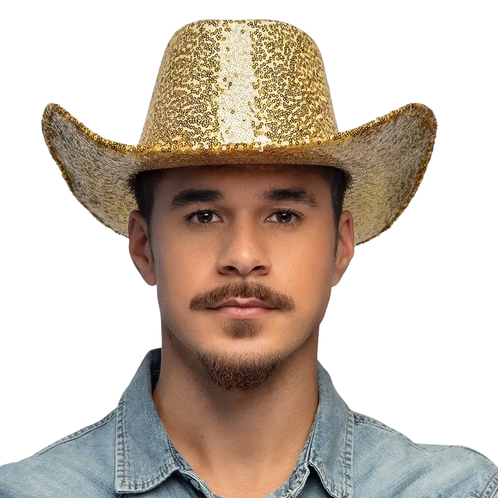 Fiesta rodeo sombrero vaquero oro
