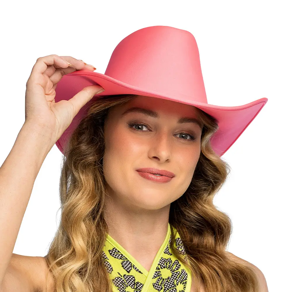 Sombrero vaquero con flecos para disfraz “Blaze” – Rosa flúor