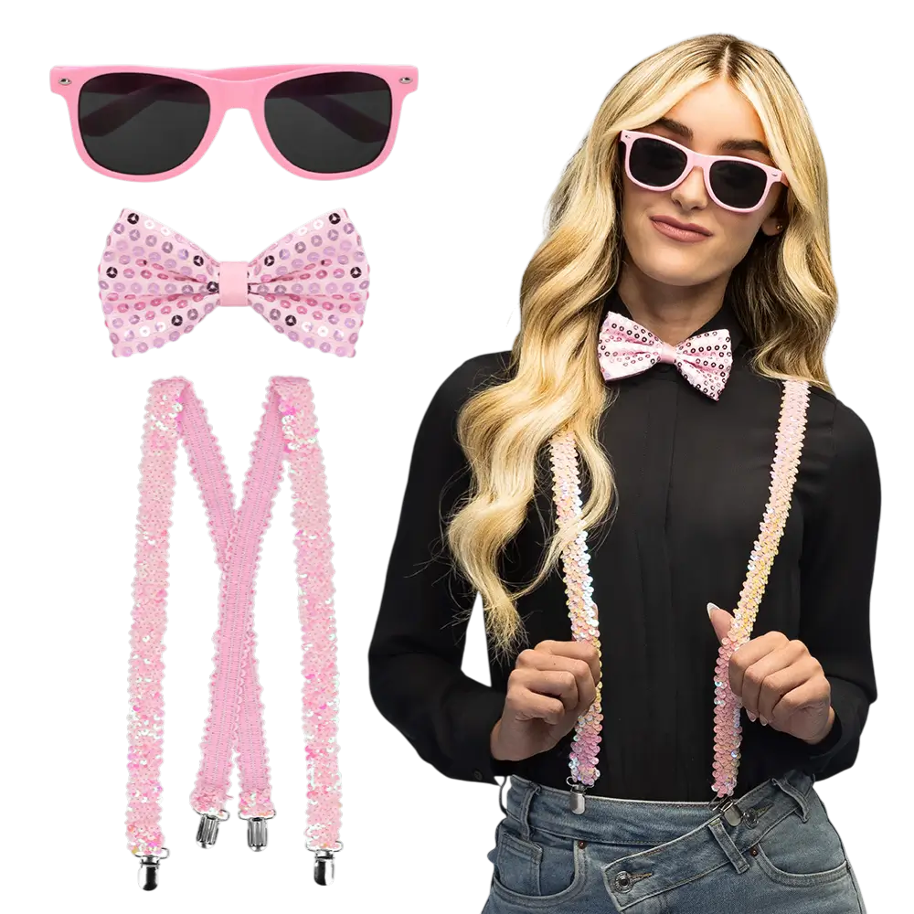 Juego de purpurina rosa claro