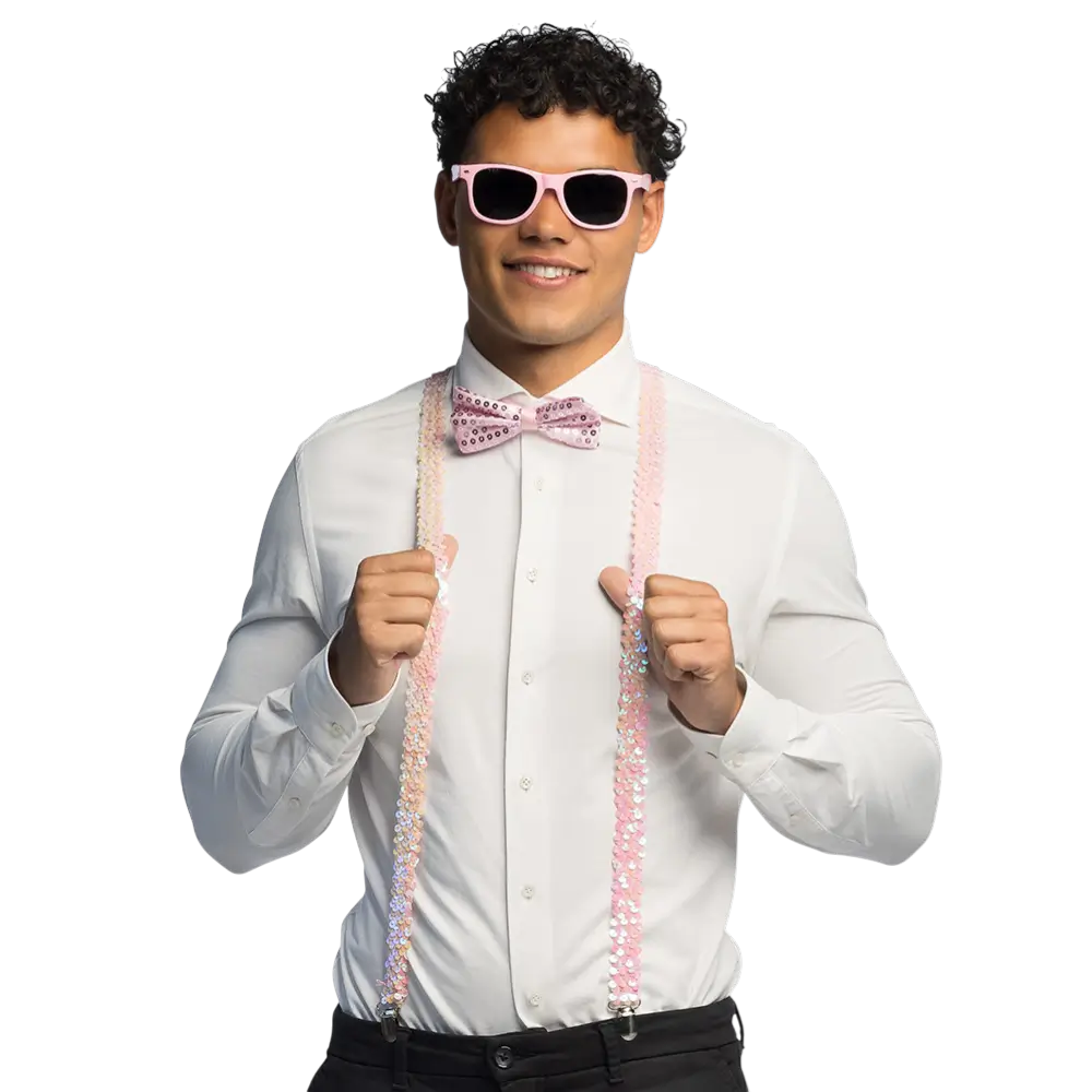 Juego de purpurina rosa claro