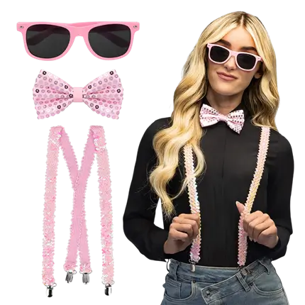 Juego de purpurina rosa claro