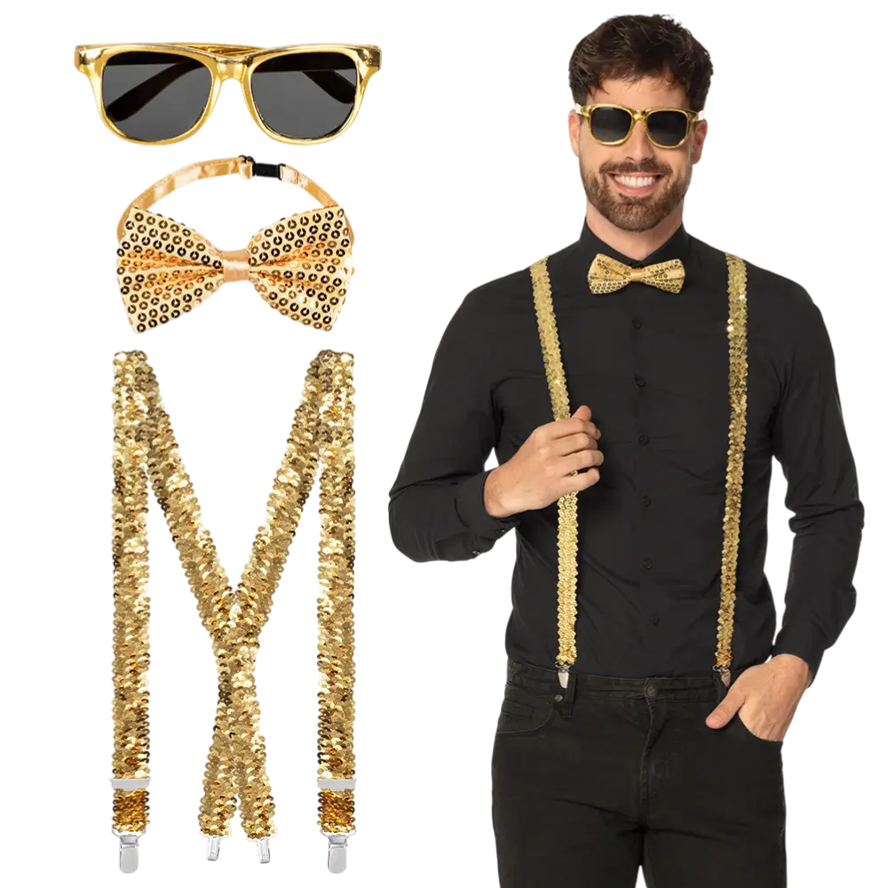 Juego de purpurina dorada