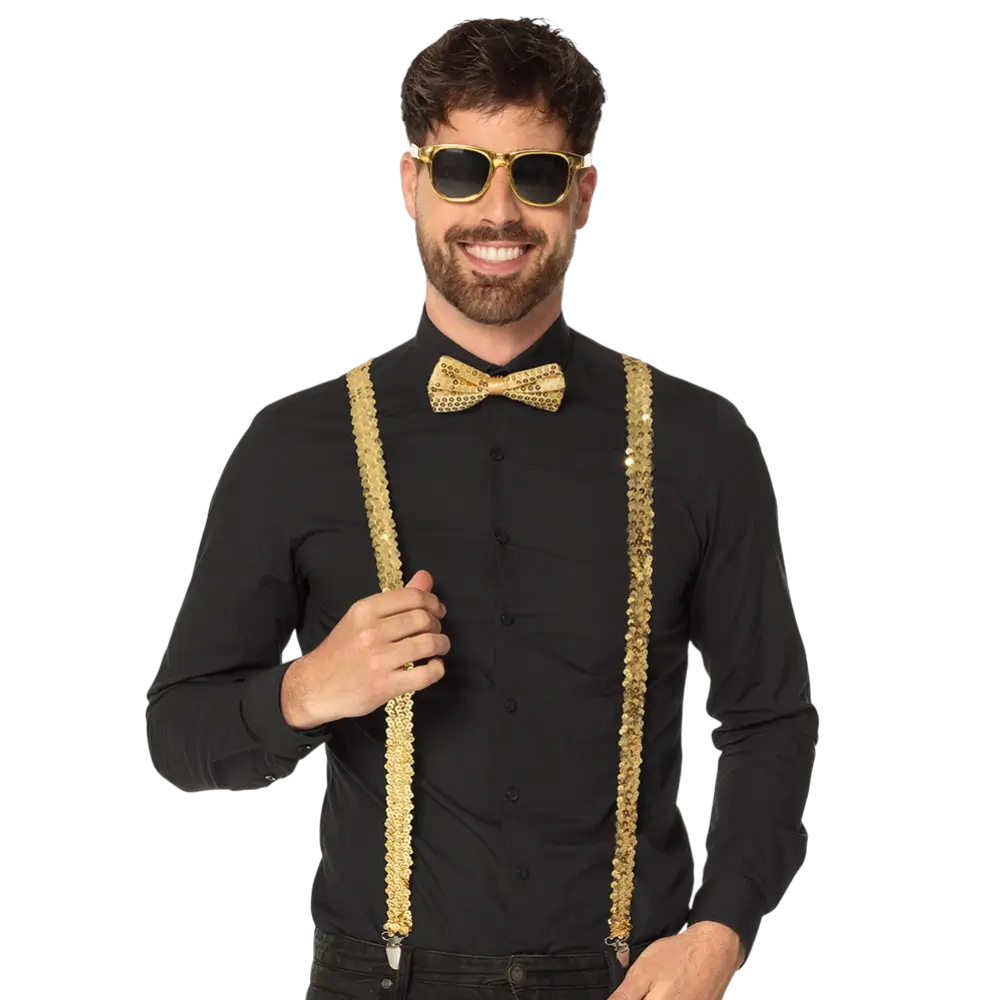 Juego de purpurina dorada