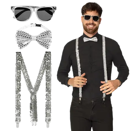 Juego de purpurina plateada