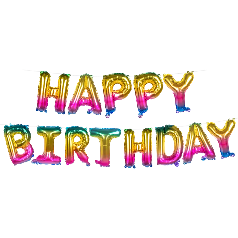 Guirnalda de globos de aluminio "Feliz cumpleaños