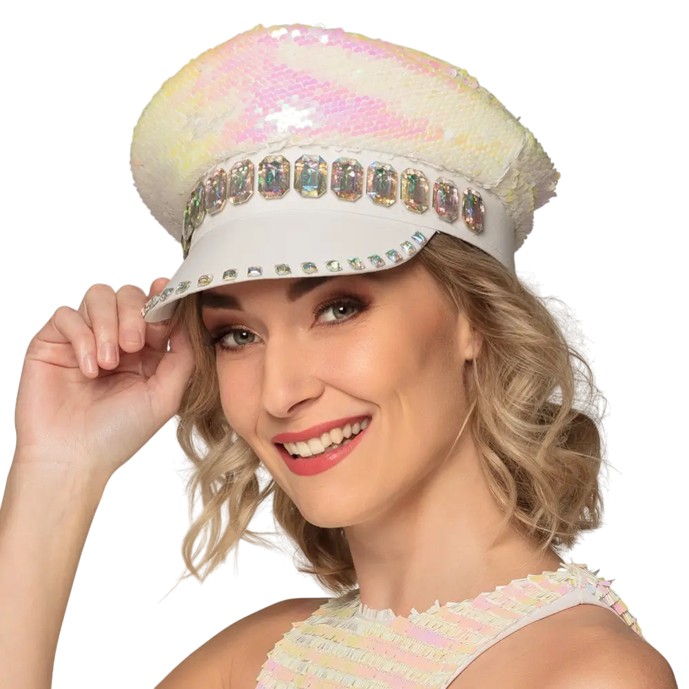 Gorro blanco caramelo arena