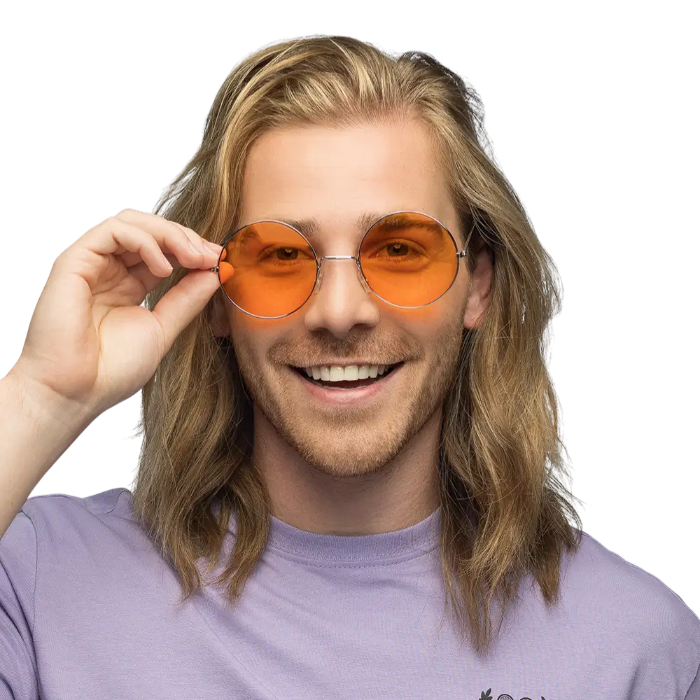 Gafas de fiesta Hippie XL naranja