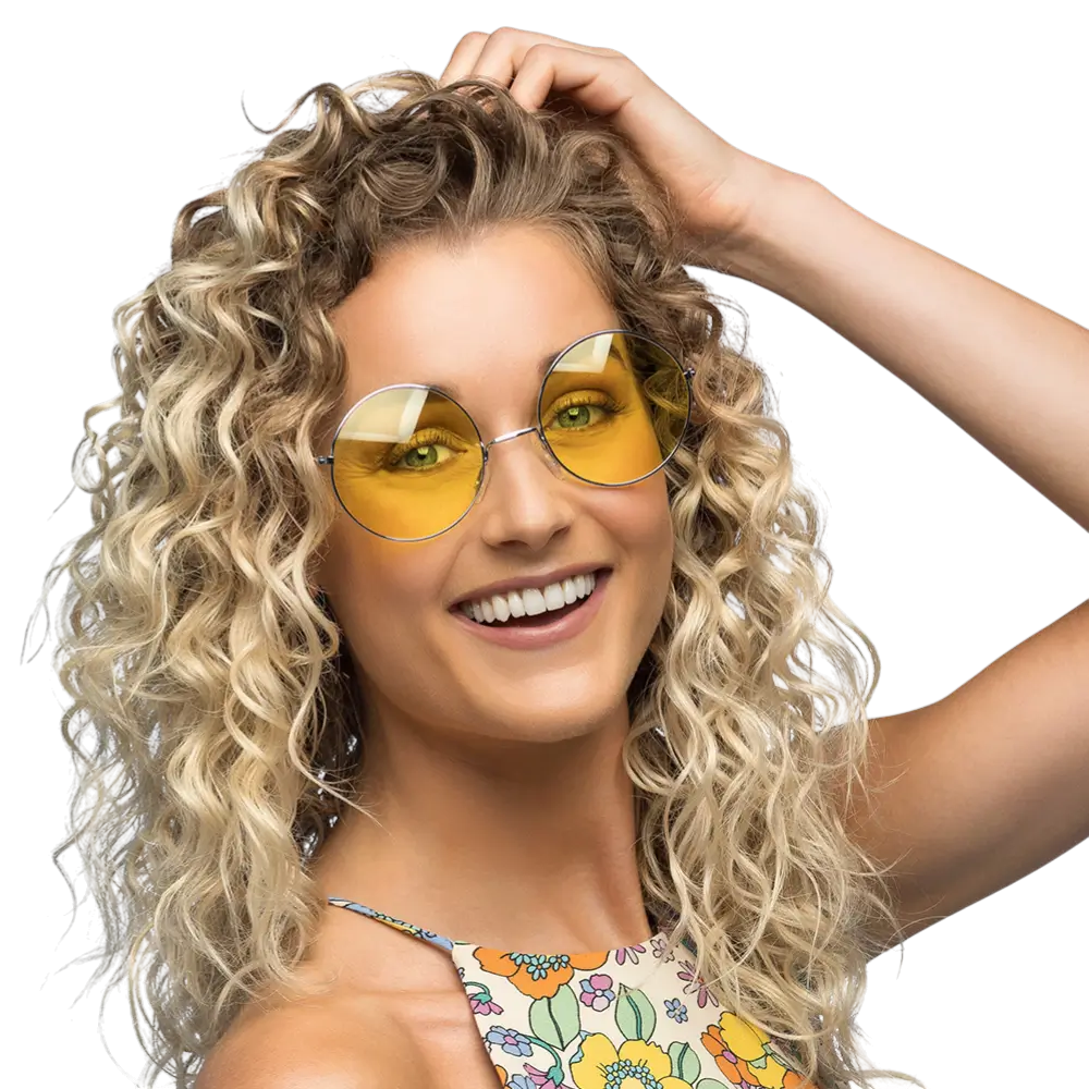Gafas de fiesta Hippie XL amarillas