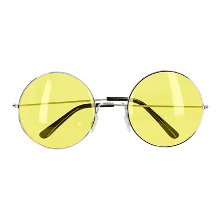 Gafas de fiesta Hippie XL amarillas
