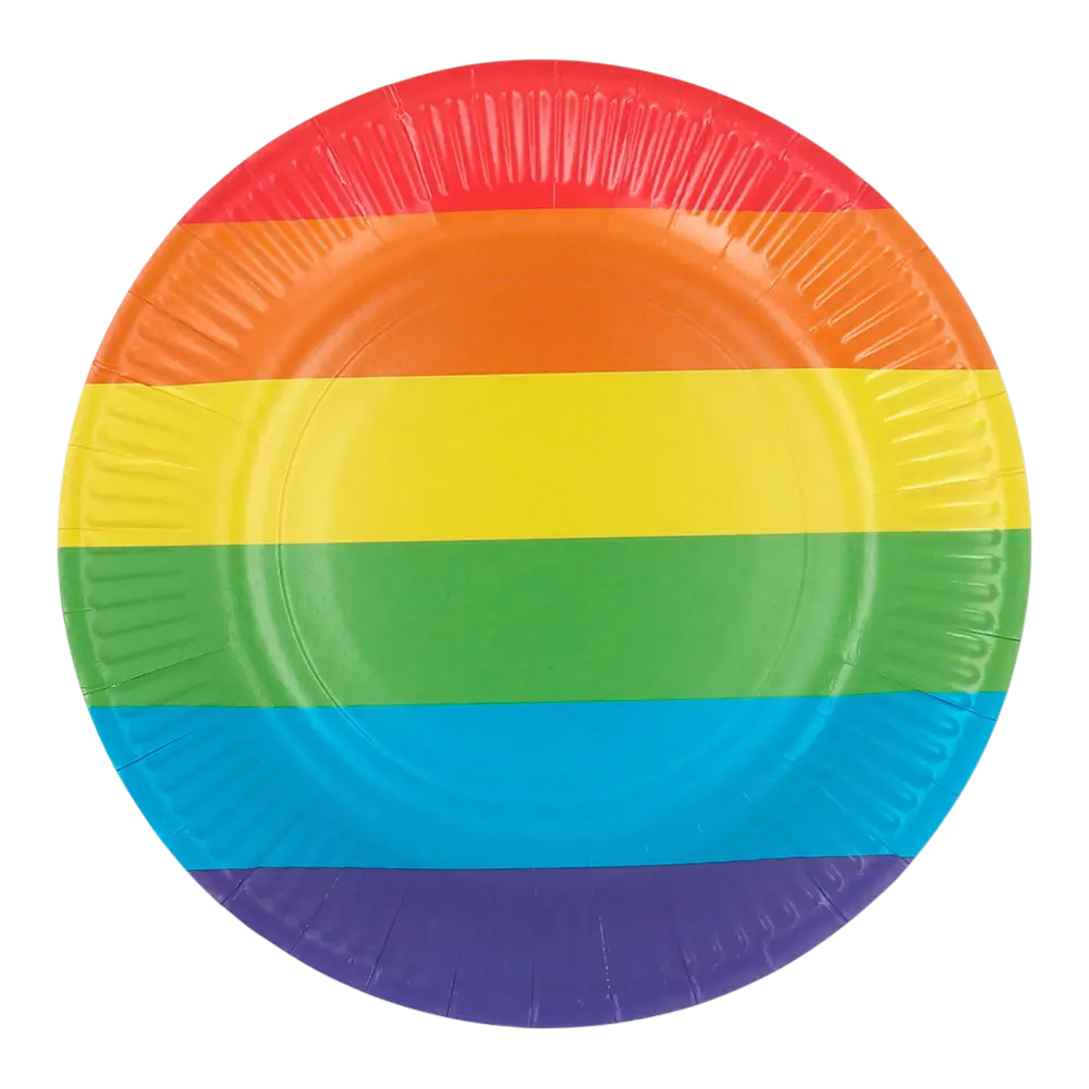 Set de 8 platos de papel Rainbow 23cm
