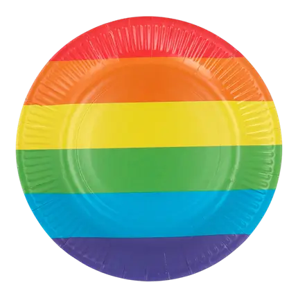 Set de 8 platos de papel Rainbow 23cm