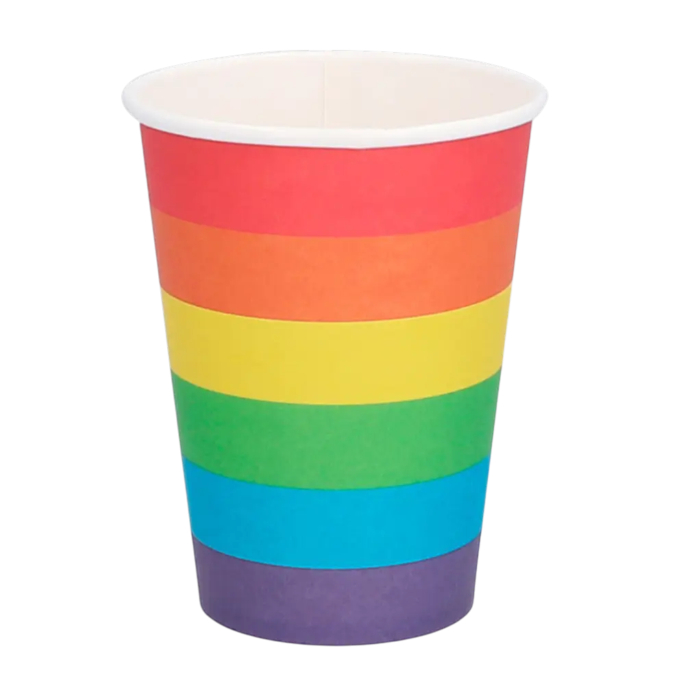 Set de 8 vasos de papel Rainbow 25cl