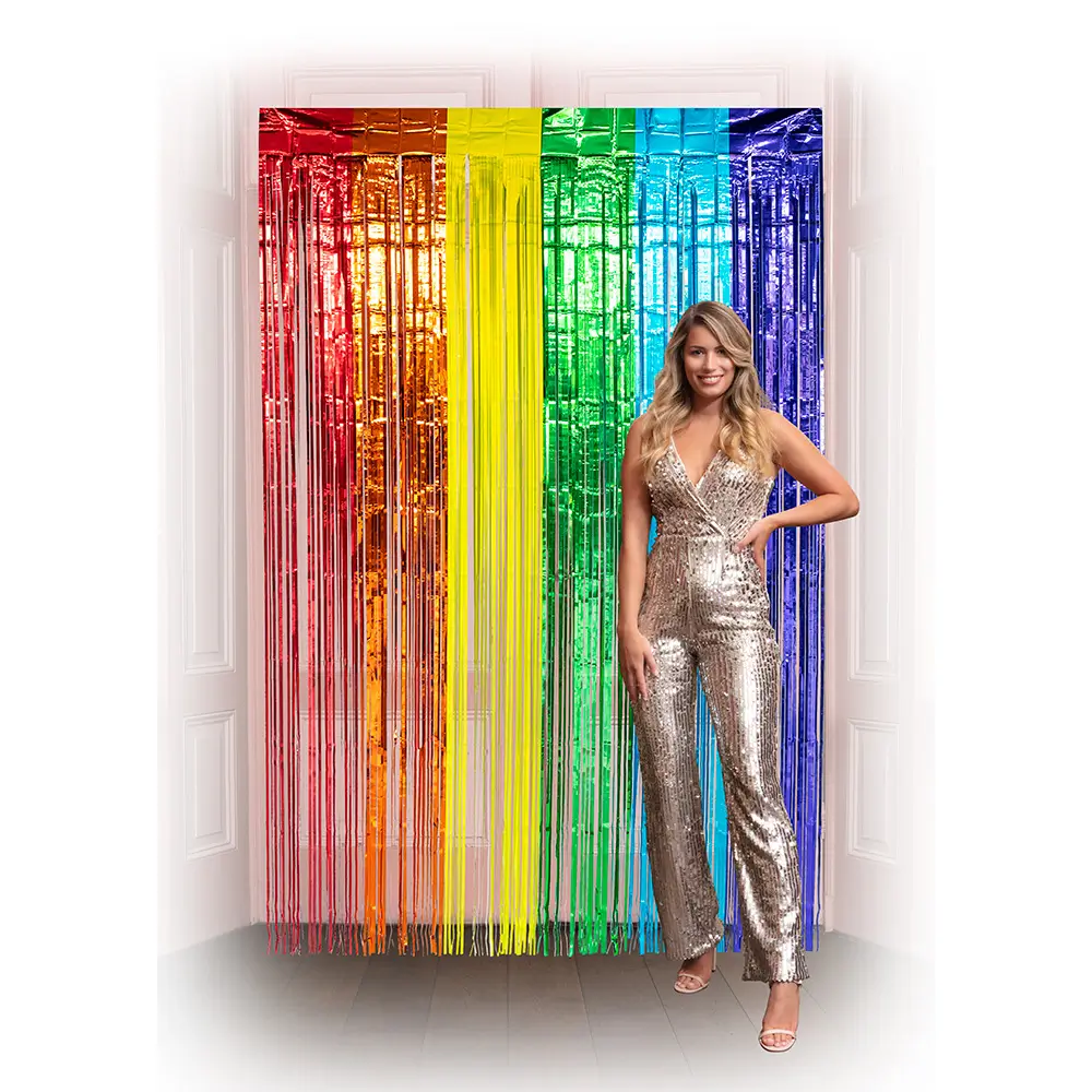 Cortina metálica de aluminio arco iris 200x100cm