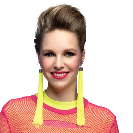 Par de pendientes Festival amarillo neón