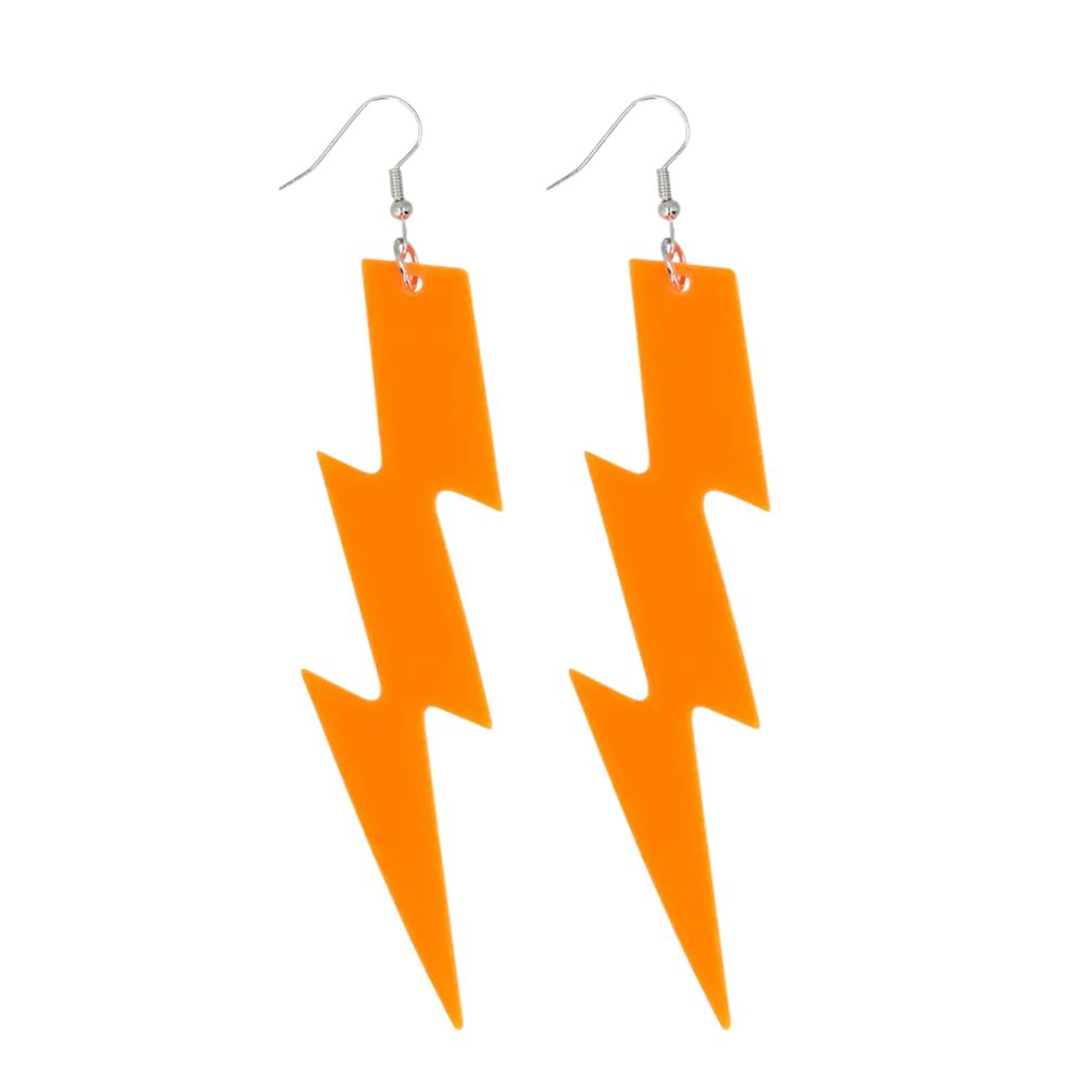 Par de pendientes Flash naranja fluorescente