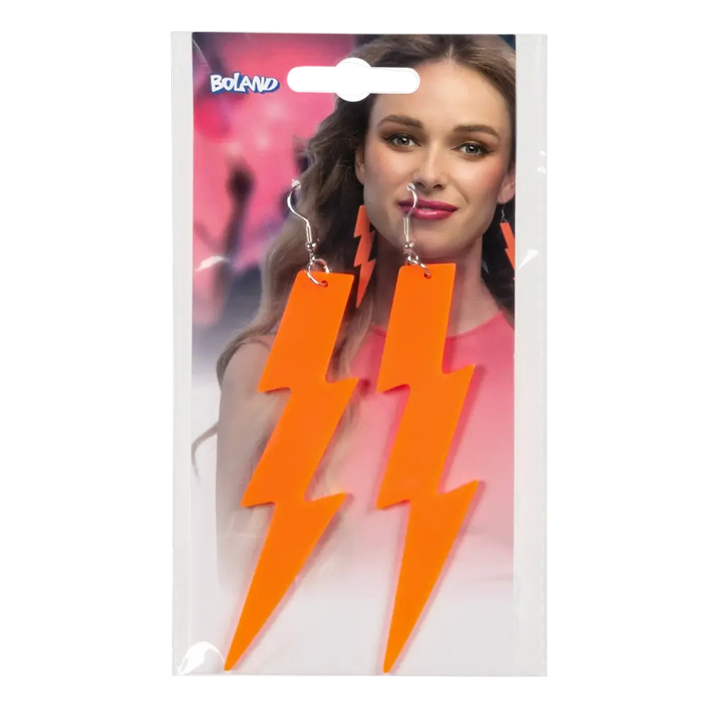 Par de pendientes Flash naranja fluorescente