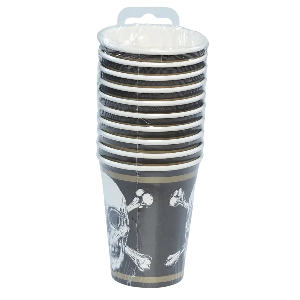 Set de 10 vasos de papel Piratas