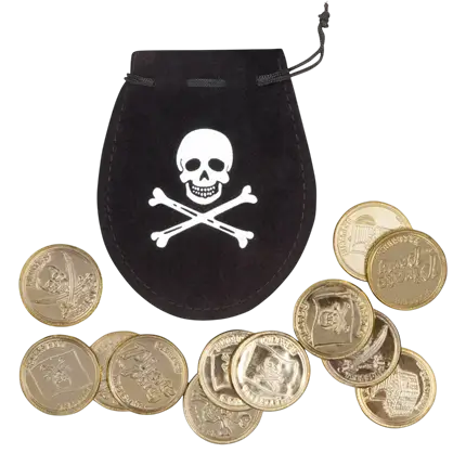 Bolsillo pirata con 12 monedas