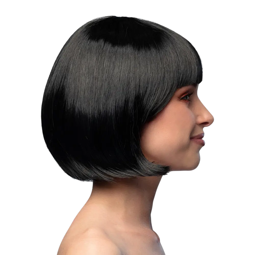 Peluca negra de cabaret
