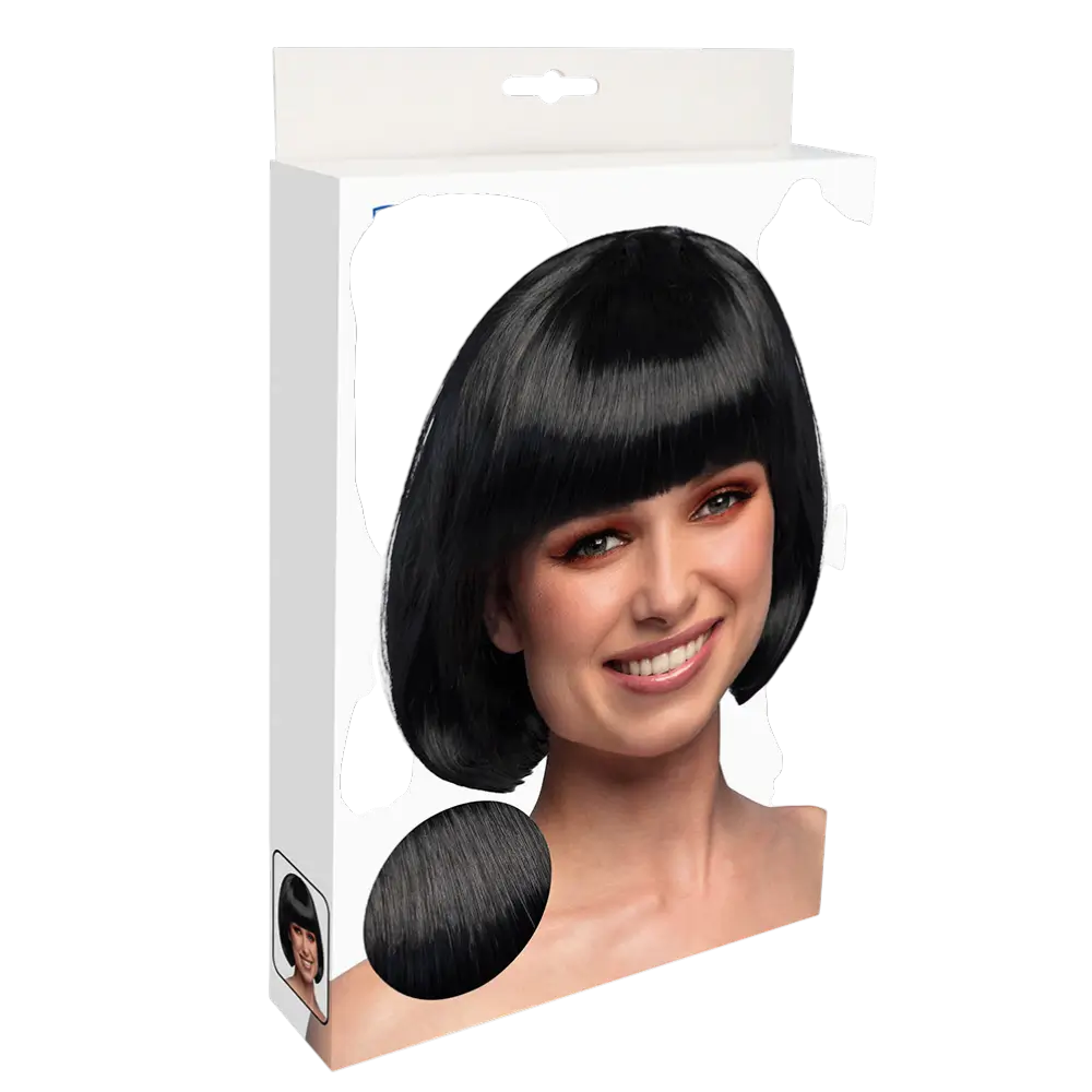 Peluca negra de cabaret